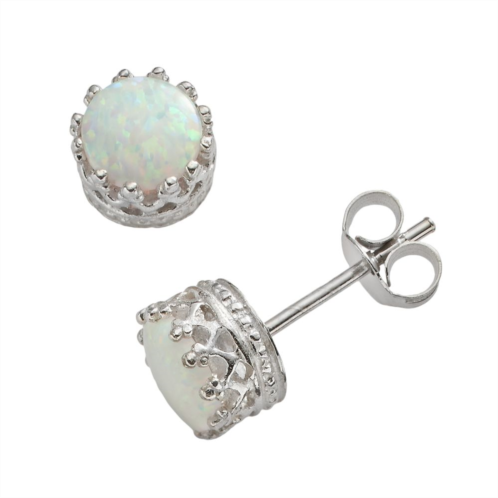 Designs by Gioelli Sterling Silver Lab-Created Opal Stud Earrings