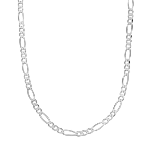 PRIMROSE Sterling Silver Figaro Chain Necklace