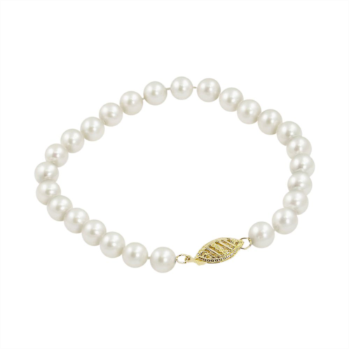 Unbranded 10k Gold Freshwater Cultured Pearl Bracelet - 6-in.