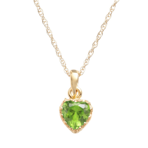 Tiara Designs by Gioelli 14k Gold Over Silver Peridot Heart Crown Pendant