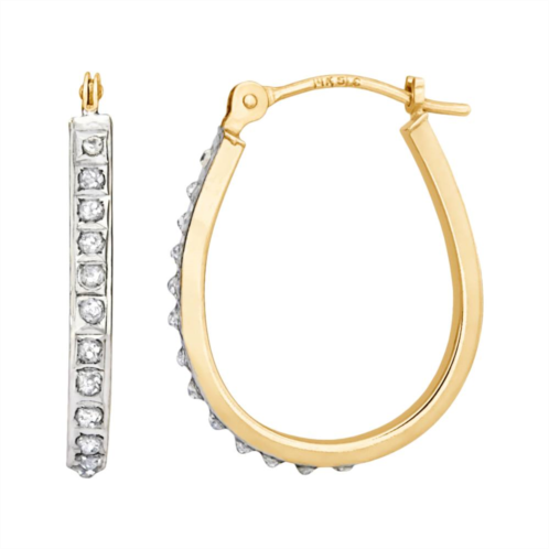 Diamond Fascination 14k Gold Diamond Accent Pear Hoop Earrings