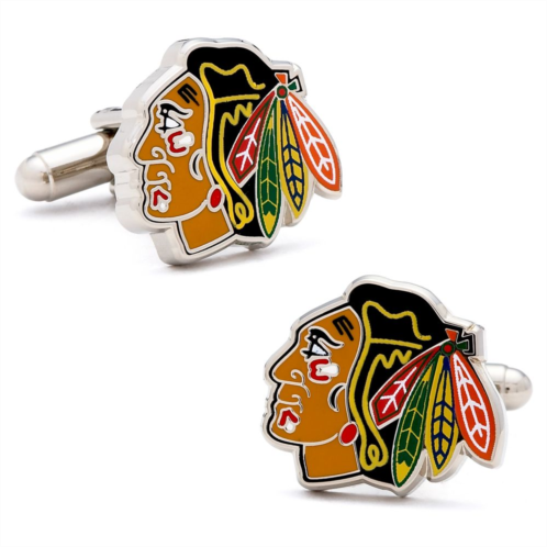 Mens Cuff Links, Inc. Chicago Blackhawks Rhodium-Plated Cuff Links