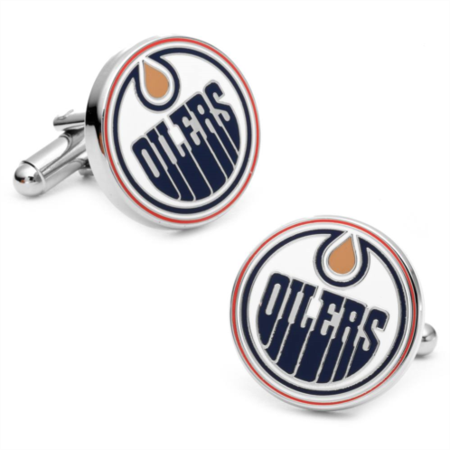 Cuff Links, Inc. Edmonton Oilers Rhodium-Plated Cuff Links