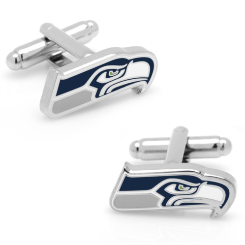 Mens Cuff Links, Inc. Seattle Seahawks Rhodium-Plated Cuff Links