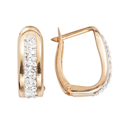 Unbranded 14k Gold-Bonded Sterling Silver Crystal U-Hoop Earrings