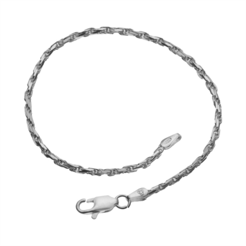 PRIMROSE Sterling Silver Diamond-Cut Rope Bracelet