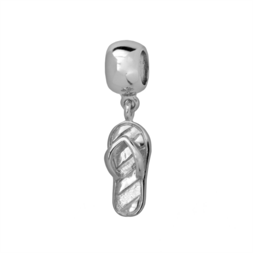 Individuality Beads Sterling Silver Striped Flip-Flop Charm