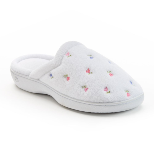 isotoner Embroidered Terry Secret Sole Womens Clog Slippers