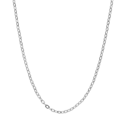 Blue La Rue Stainless Steel Rolo Chain Necklace - 24 in.