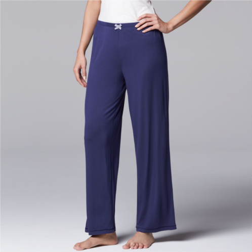 Womens Simply Vera Vera Wang Basic Solid Luxury Pajama Pants