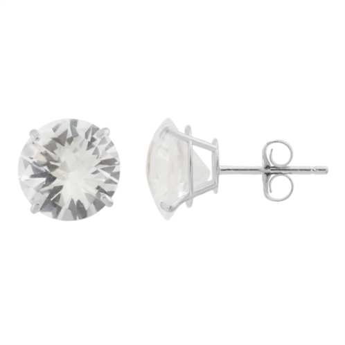 Unbranded Lab-Created White Sapphire 10k White Gold Stud Earrings