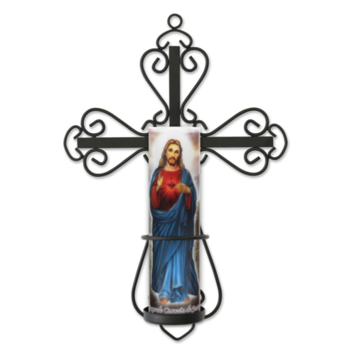 The Saints Gift Collection The Saints Collection Cross Wall Sconce & Jesus LED Prayer Candle
