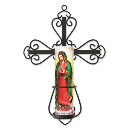 The Saints Gift Collection The Saints Collection Cross Wall Sconce & Lady of Guadalupe LED Prayer Candle
