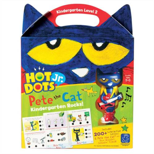 Educational Insights Hot Dots Jr. Pete the Cat Kindergarten Level 2 Activity Book & Talking Pen Set