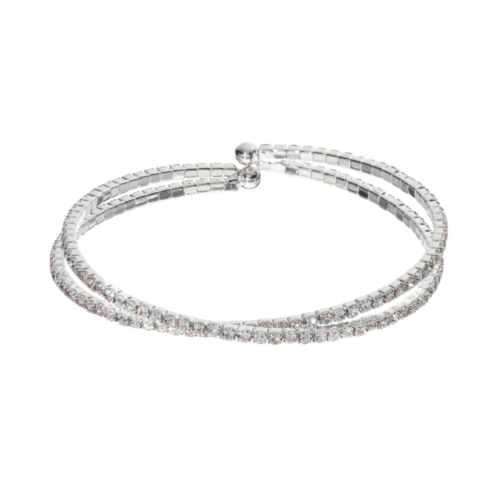 Vieste Simulated Crystal Crossover Cuff Bracelet