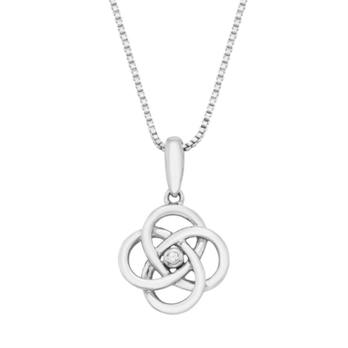 Boston Bay Diamonds Sterling Silver Diamond Accent Celtic Knot Pendant Necklace