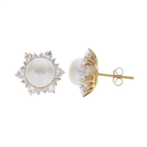 PearLustre by Imperial 14k Gold Over Silver Freshwater Cultured Pearl Stud Earrings