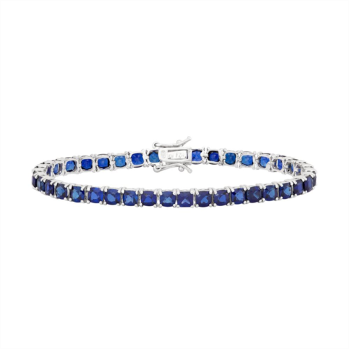 Designs by Gioelli Sterling Silver Lab-Created Sapphire Tennis Bracelet