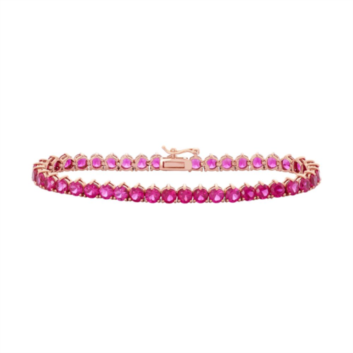 Designs by Gioelli 14k Rose Gold Over Silver Lab-Created Ruby Tennis Bracelet