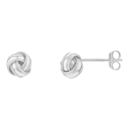 PRIMROSE Sterling Silver Textured Love Knot Stud Earrings