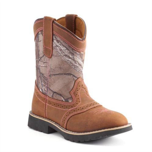 Itasca Real Tree Camo Girls Leather Western Boots