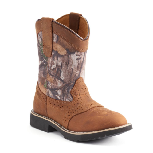 Itasca Real Tree Camo Boys Leather Western Boots