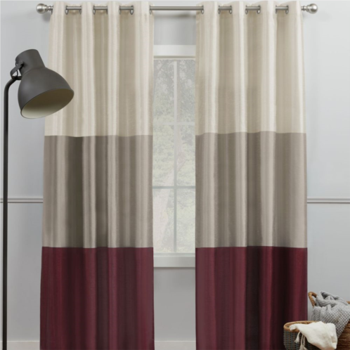 Exclusive Home 2-pack Chateau Striped Faux Silk Window Curtain Set