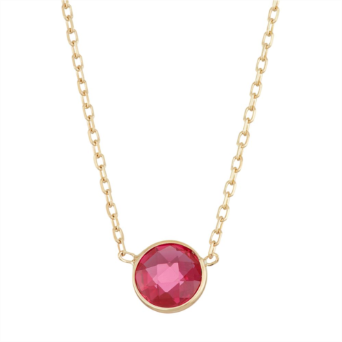 Designs by Gioelli 10k Gold Lab-Created Ruby Circle Pendant Necklace