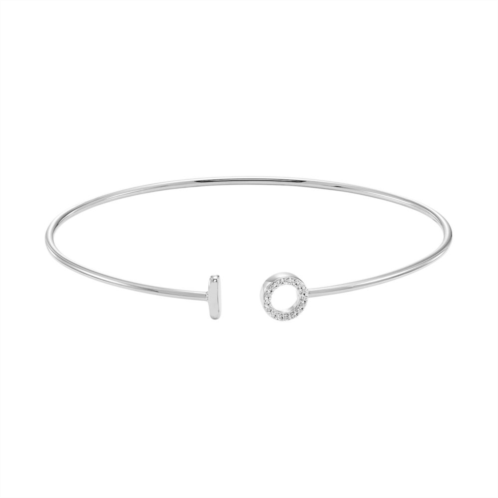 Unbranded Sterling Silver Diamond Accent Circle Cuff Bracelet