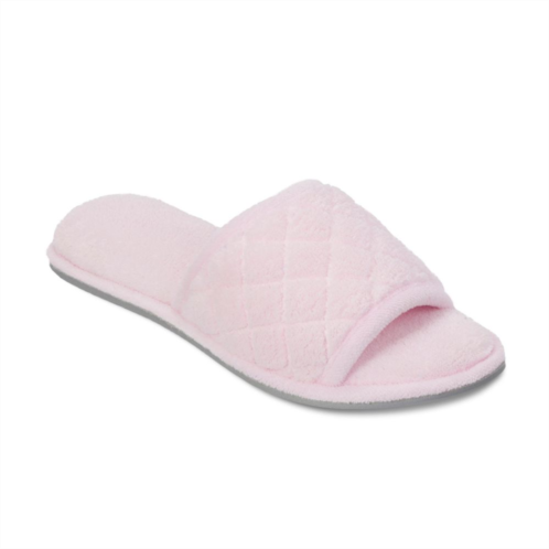 Dearfoams Microfiber Terry Quilted Womens Slide Slippers