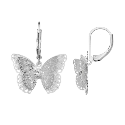 LC Lauren Conrad Openwork Filigree Butterfly Drop Earrings