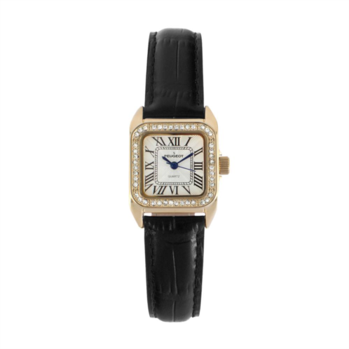 Peugeot Womens Crystal Leather Watch