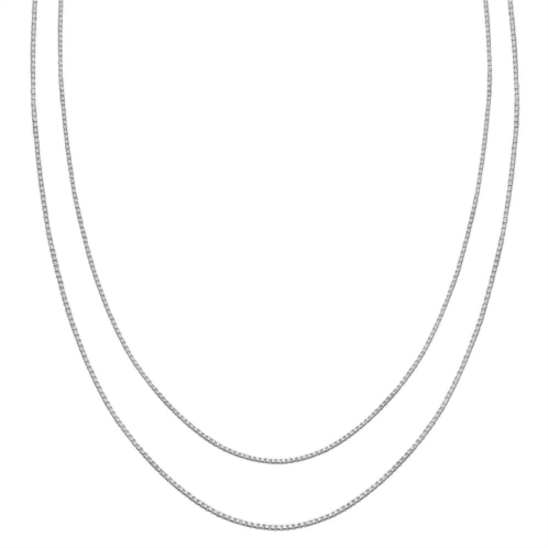 PRIMROSE Sterling Silver Box Chain Necklace Set