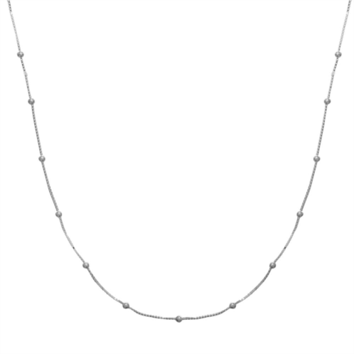 PRIMROSE Sterling Silver Beaded Box Chain Necklace