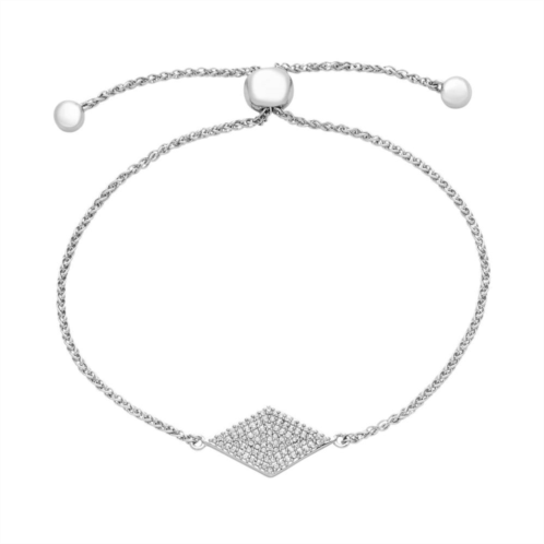 Unbranded Sterling Silver 1/4 Carat T.W. Diamond Kite Bolo Bracelet