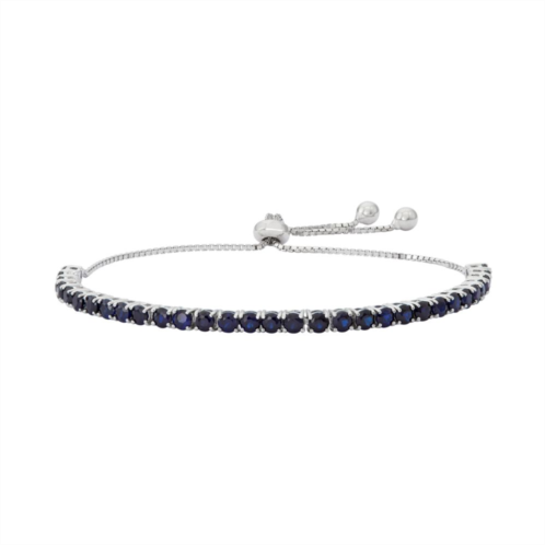Unbranded Designs by Gioelli Sterling Silver Lab-Created Sapphire Lariat Bracelet