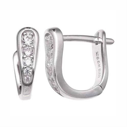 PRIMROSE Sterling Silver Cubic Zirconia U-Hoop Earrings