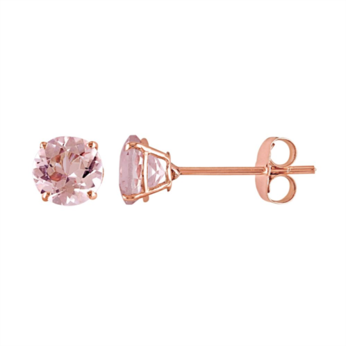 Stella Grace 10k Rose Gold Morganite Stud Earrings