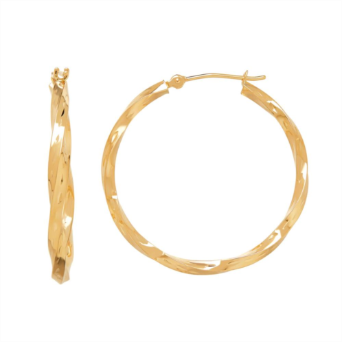 Everlasting Gold 14k Gold Twist Hoop Earrings