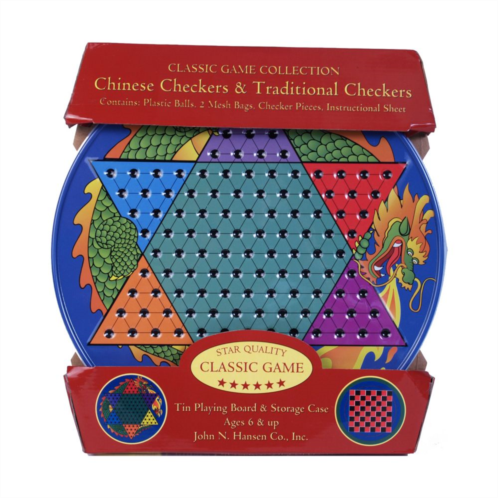 Chinese Checkers & Traditional Checkers Tin by John N. Hansen Co.