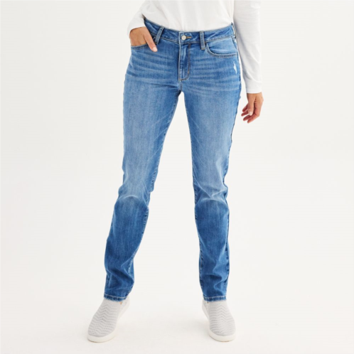 Womens Sonoma Goods For Life Supersoft Midrise Straight-Leg Jeans