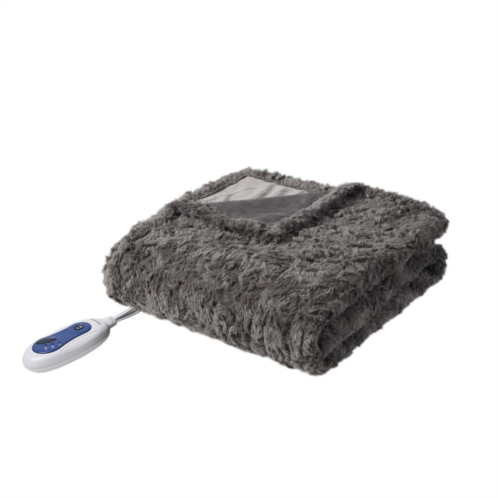 Beautyrest Marselle Oversized Faux Fur Electric Heated Throw Blanket