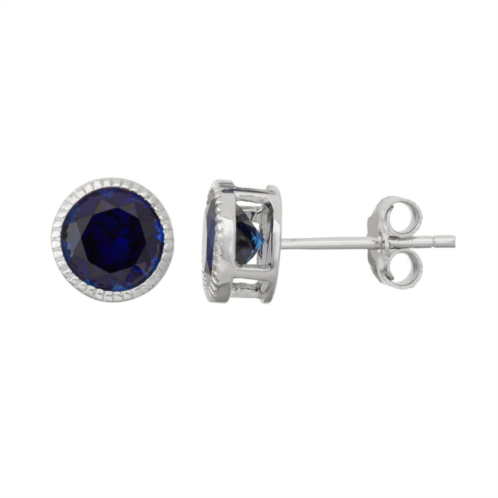 Designs by Gioelli Sterling Silver Lab-Created Sapphire Stud Earrings