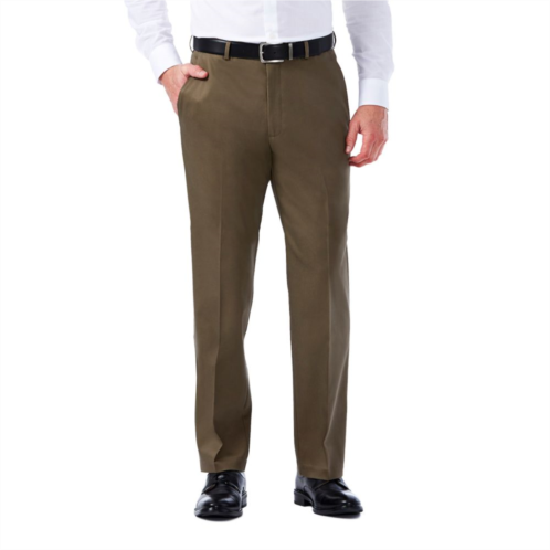 Mens Haggar Premium No-Iron Khaki Stretch Classic-Fit Flat-Front Pants