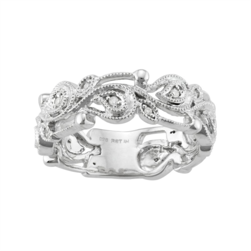 HDI Sterling Silver 1/10 Carat T.W. Diamond Paisley Ring