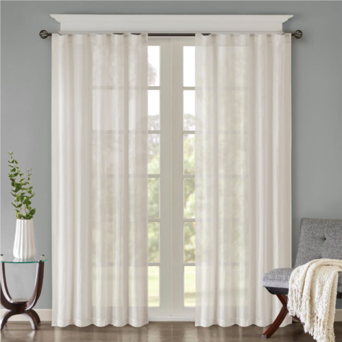 Madison Park 2-pack Kaylee Solid Crushed Sheer Window Curtains