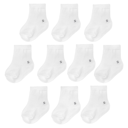 Baby / Toddler Jumping Beans 10-pack White Crew Socks