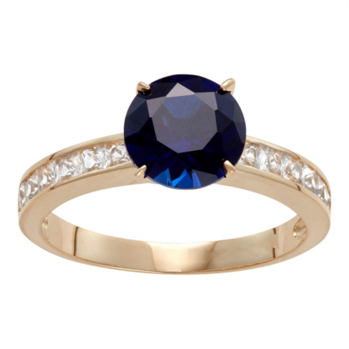 Designs by Gioelli 10k Gold Lab-Created Blue & White Sapphire Ring