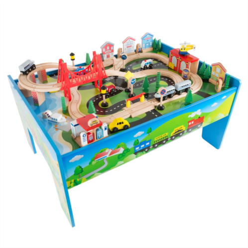 Deluxe Hand Painted Wooden Table Train Set by Hey! Play!