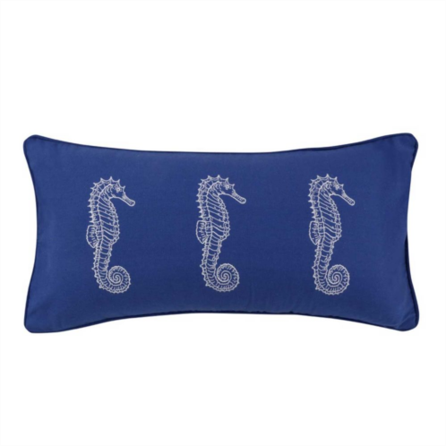 Levtex Home Seagate Navy Seahorse Oblong Throw Pillow